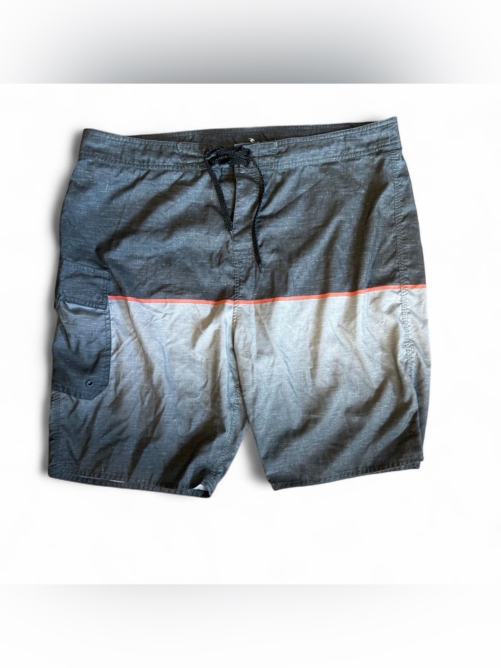 Rip curl Men's Black and Gray Swim Trunks with Red Accent